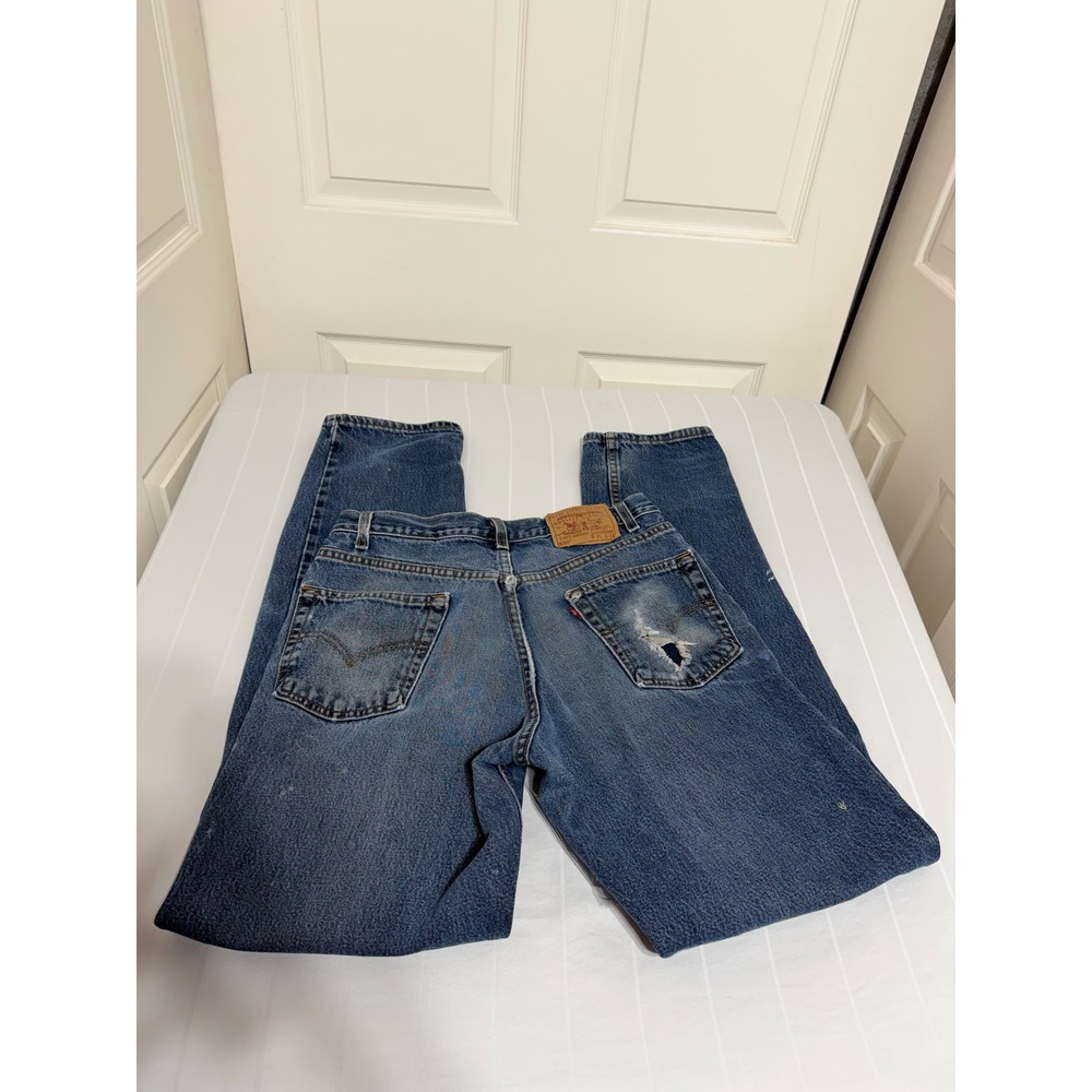 Vintage Levis 550 Relaxed Fit Jeans Men 31x34 USA Made Paint Splatter Distressed - Picture 9 of 11